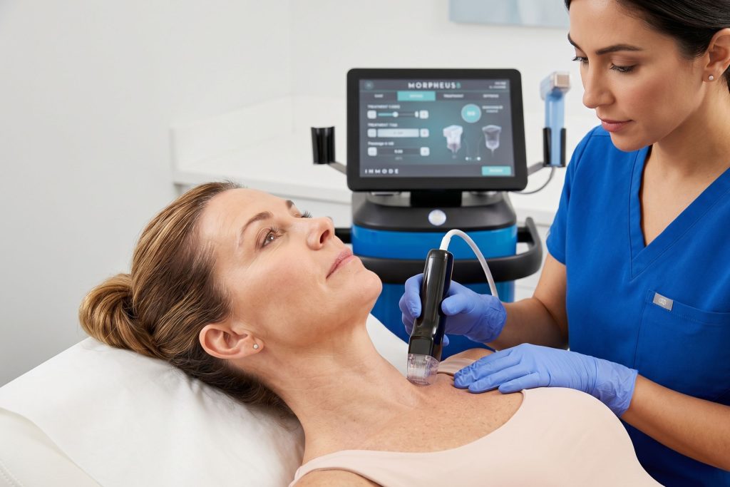 En este nuevo artículo os contaremos cómo actúa Morpheus8 en cuello y escote y qué resultados pueden esperarse según criterio médico.